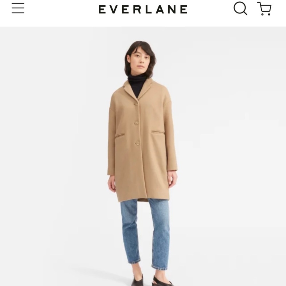 Everlane Cocoon Camel Tan Coat Blogger Fav